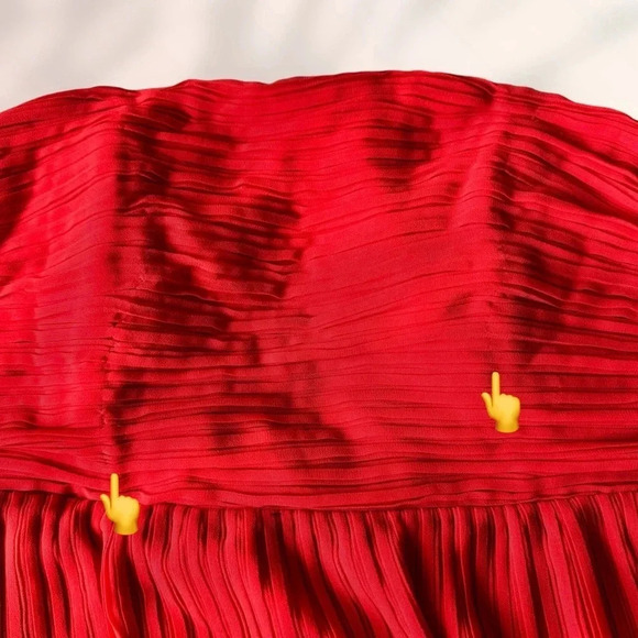 Fame and Partners Tiered Strapless Dress in Red Size 10 - Picture 10 of 11